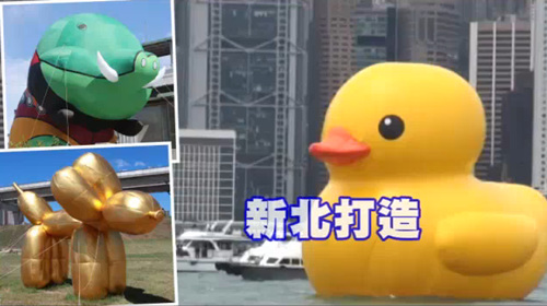 台湾新北市造“贵宾狗”与“山猪”叫板大黄鸭