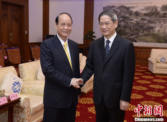 张志军会见台湾海基会媒体高层参访团