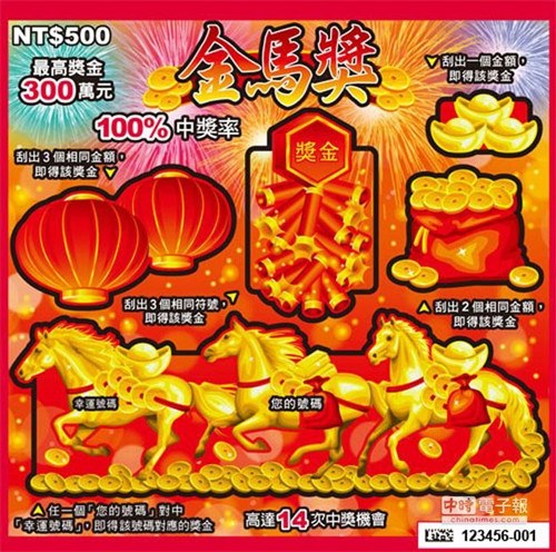 台湾彩券推出“金马奖”刮刮乐 中奖率达100%(图)-中新网