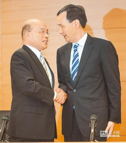 苏贞昌与朱立伦达共识:修法尽速解决核四争议