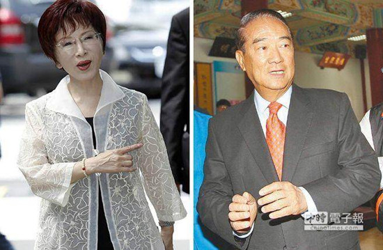 国民党智库民调:洪秀柱支持度领先宋楚瑜10%