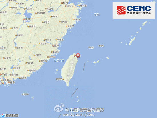台湾宜兰县海域发生4.5级地震震源深度50千米