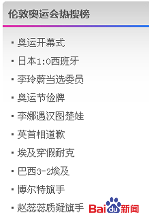 7月27日热搜词:奥运开幕式日本1:0西班牙(图)