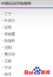8月3日中国运动员热搜榜:丁宁因判罚争议占榜首