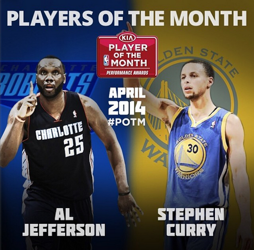 杰弗森库里分享4月东西部最佳两人均梅开二度