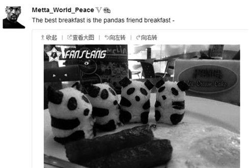慈世平晒“熊猫早餐”网友:有点走火入魔(图)