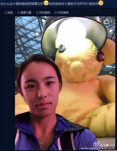 王蔷调皮晒自拍照:熊脑袋插台灯吓坏小朋友(图)
