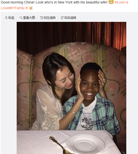 马布里与孙悦夫妇纽约相聚陈露搂老马儿子图