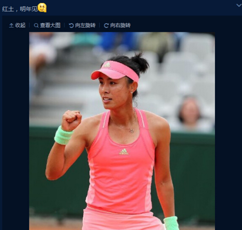 王蔷折戟法网首轮不失信心期盼明年再战红土