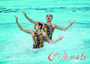 花样游泳全国锦标赛响锣广东双胞胎美女摘银