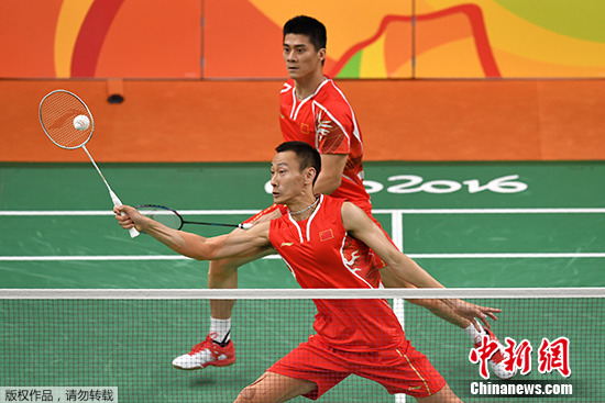 奥运羽球男双张楠/傅海峰完胜决赛将与大马组合争金