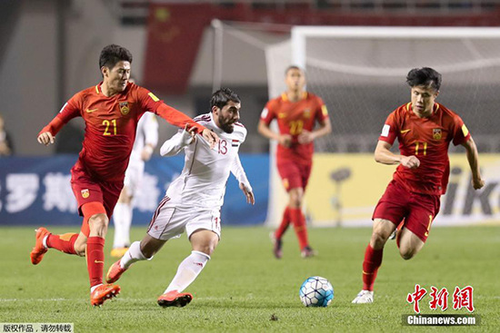 12强赛:中国队主场0-1不敌叙利亚出线形势堪忧