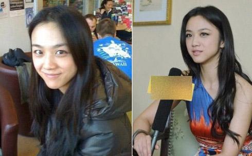 汤唯妆前妆后照曝光未施粉黛依然清秀可人(图)