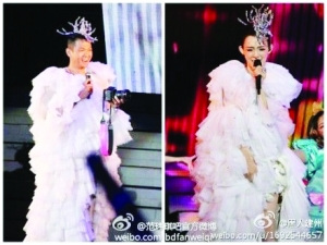 黑人穿同款长裙与范玮琪同台笑问是否自己太疯狂