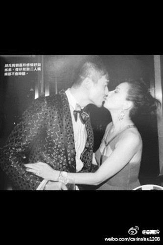 刘嘉玲晒与胡兵激吻照:就算误会也是美丽的误会
