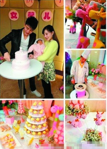 李小璐为爱女办满月派对小馨馨萌样首度曝光(图)