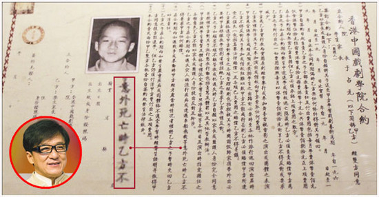 成龙儿时险被500元买走学戏时签“生死状”(图)