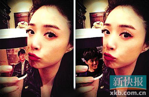 叶祖新为蒋欣庆生女方拿男友照片作亲吻状(图)
