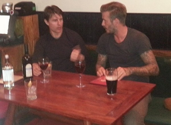 贝克汉姆与阿汤哥酒吧相聚疑计划合演新片(图)