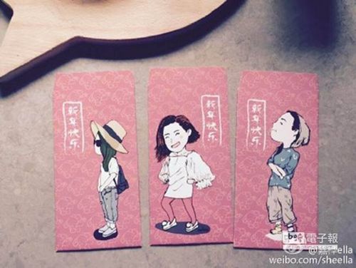 Ella晒SHE版红包袋:Selina甜美Hebe耍酷(图)