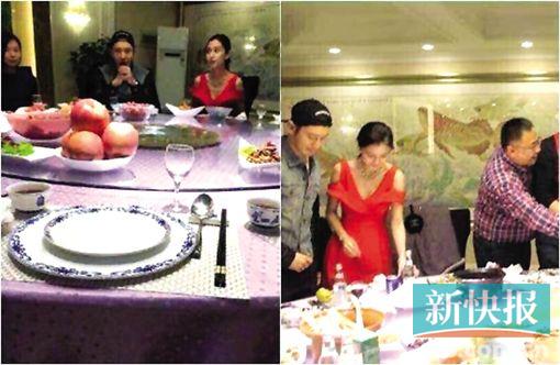 黄晓明带Angelababy与亲友聚餐女方接受敬酒(图)