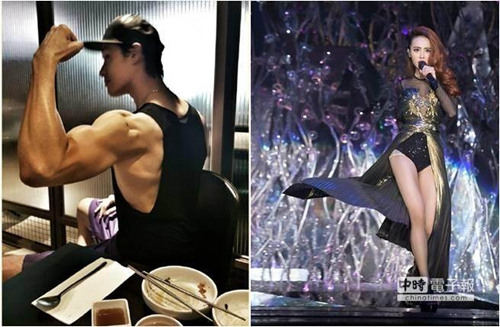 男友大秀结实肌肉网友直呼:蔡依林有福了(图)