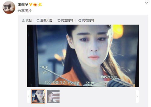 张馨予古装扮相被赞轻皱眉头楚楚可怜(图)