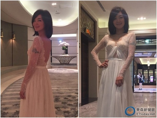 阿雅披婚纱大秀美背撞脸林熙蕾(图)