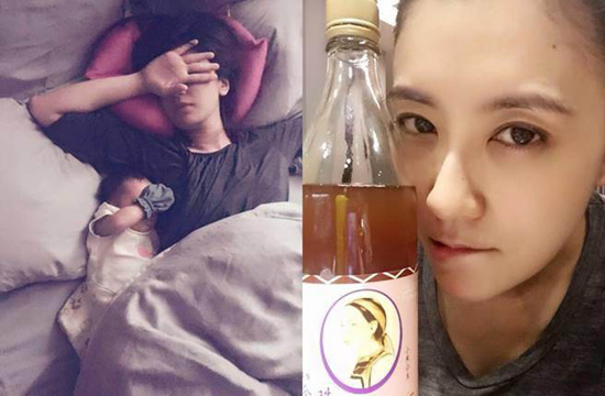 贾静雯与女儿以手遮脸搞怪画面温馨(图)