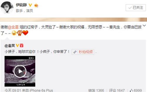伊能静承认怀二胎:秦先生,你要当爸爸了(图)